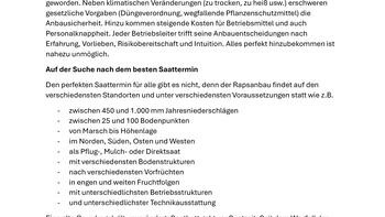 Raps lieber früher oder später säen? Und was tun, wenn es mal spät wird?