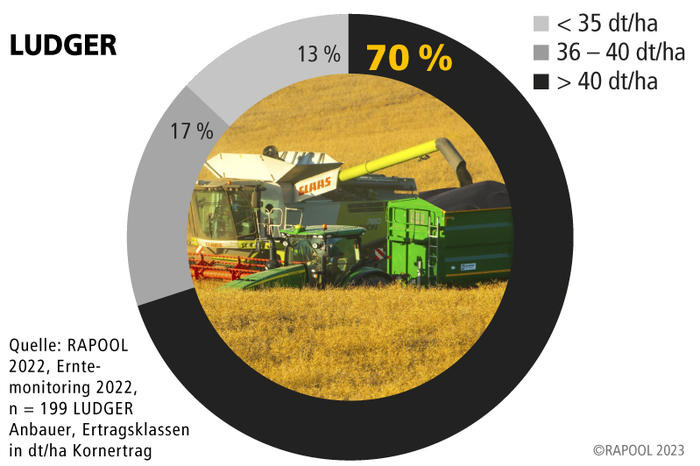 Abb.: LUDGER – 70 % der Anbauer haben mehr als 40 dt/ha geerntet
